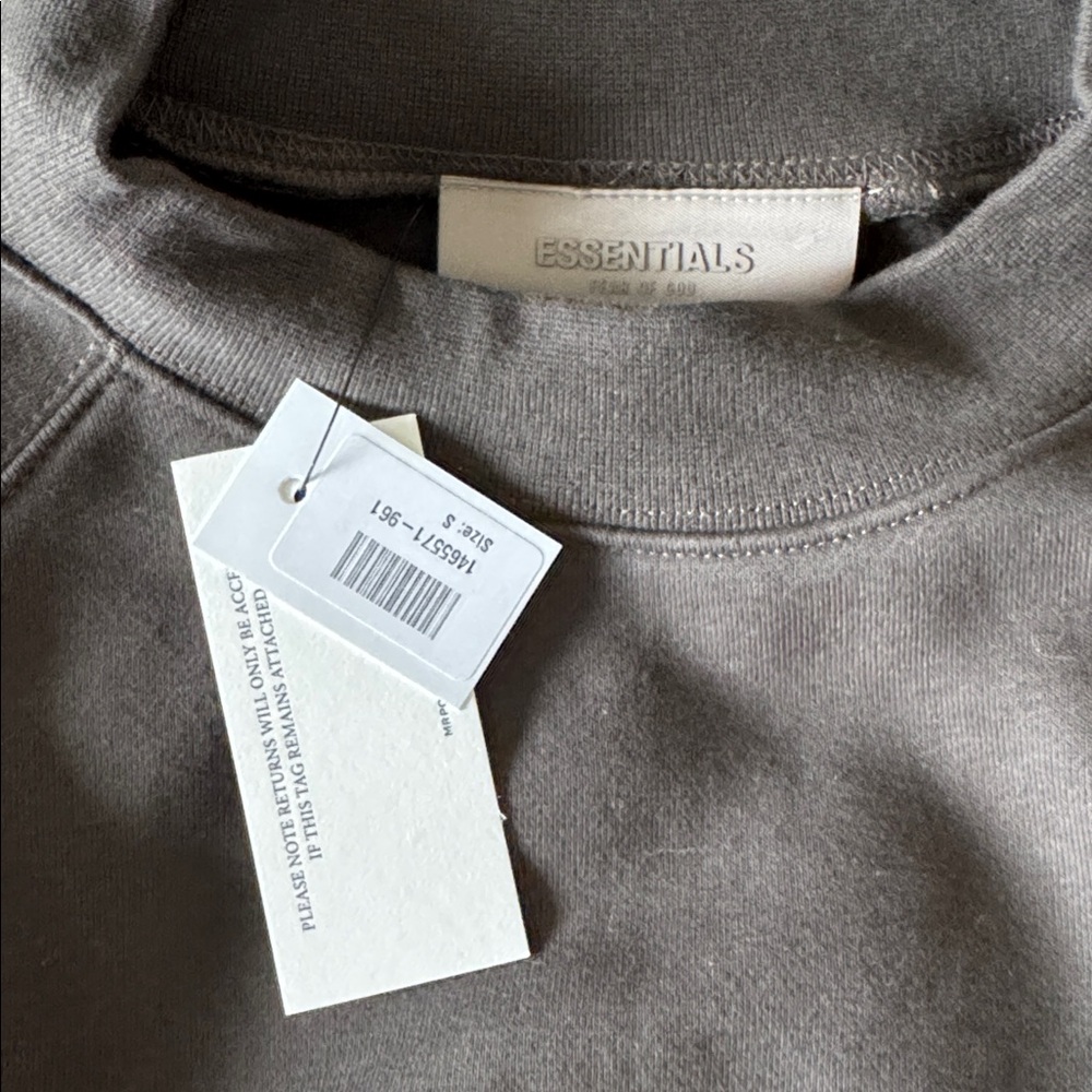 Essentials Dark Brown/ Gray Crewneck Sweatshirt - Picture 3 of 9